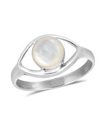Mystical Evil Eye w/ White Mother of Pearl Inlay Sterling Silver Ring - 7 - $19.99