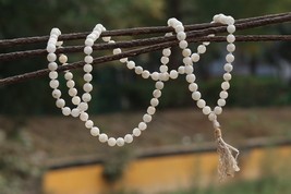 Energized White Aventurine Knotted Beads Prayer Mala 108+1(Guru Beads) - £182.56 GBP