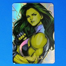 Marvel She-Hulk Rainbow Foil Holographic Trading Card B Character Figure Art - £11.80 GBP