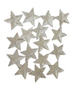 Sequin Star Metallic White Set Of 16 Embellishments 4X4in Patches - $9.50