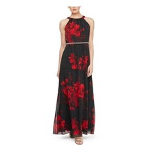 SLNY Womens 8 Red Black Floral Sleeveless Embellished Maxi Dress NWT CB69 - £43.94 GBP