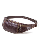 Men&#39;s 100% Genuine Leather Waist Bag Fanny Pack for Travel and Daily Ess... - $72.42 CAD