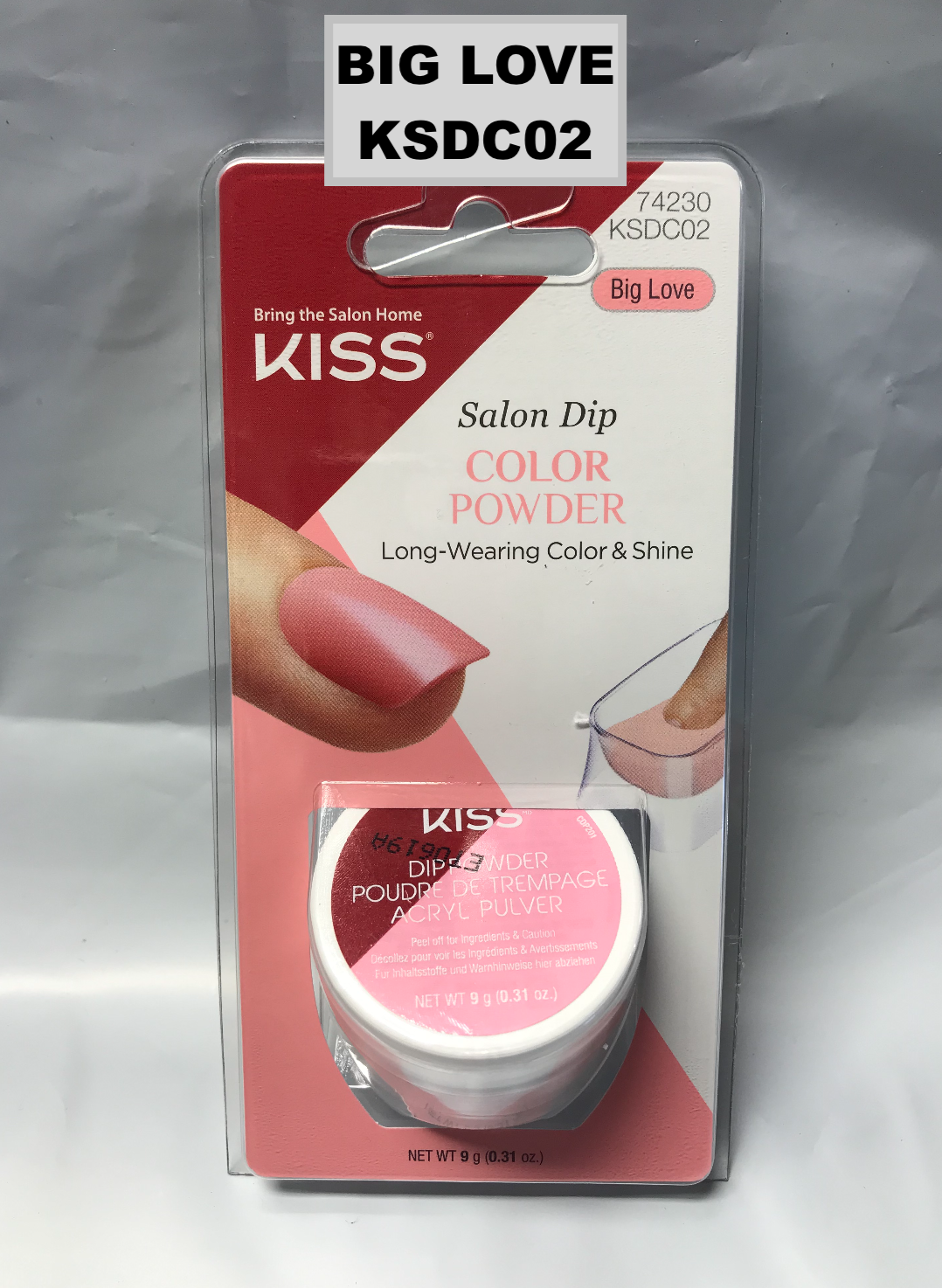 KISS SALON DIP COLOR POWDER 'KSDC02' BIG LOVE LONG-WEARING COLOR & SHINE - $6.95
