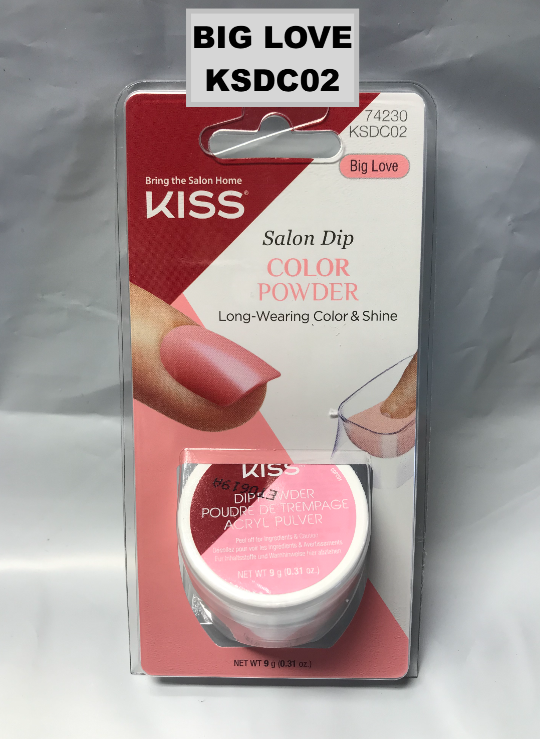 KISS SALON DIP COLOR POWDER &#39;KSDC02&#39; BIG LOVE LONG-WEARING COLOR &amp; SHINE - $6.95
