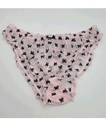 NWT Size XL VICTORIA&#39;S SECRET Cheekini Panty Pantie Pink Mesh Black Bows - $35.56 CAD