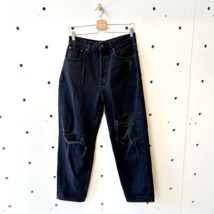 29 - Boyish $188 Black Rigid Destroyed Denim Tapered Toby Relaxed Jeans 1011SC - £47.85 GBP