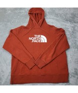 The North Face Hoodie Mens Brown Orangish Large Logo Hooded Sweatshirt - $23.71