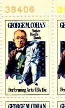 U S Stamp George M. Cohan, 1978 Plate Block of Twelve 15 Cent Commemoratives - $16.95