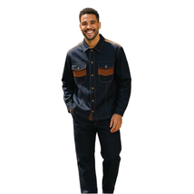 Men's Stacy Adams Two Piece Matching Walking Set Leisure Suit 1528 Denim image 5