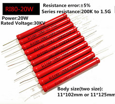 1Pc RI80-20W High Voltage Glass Glaze Resistance 20W 30KV Resistance:200K to1.5G - £8.37 GBP+