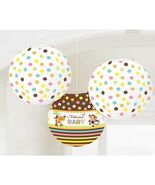 Fisher Price Welcome Baby Safari Hanging Birthday Party Lanterns 3 Pack New - $12.49 CAD