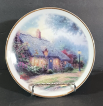 THOMAS KINKADE MOONLIGHT COTTAGE Small PLATE by Teleflora Gift SIGNED 5 ... - $7.97