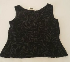 NWT ANN TAYLOR Black Rayon Silk Blend Button Back Sleeveless Dressy Shirt sz 2P  - £21.57 GBP
