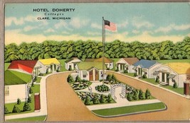 Hotel Doherty Cottages Clare,Michigan Roadside Linen Postcard - £10.91 GBP