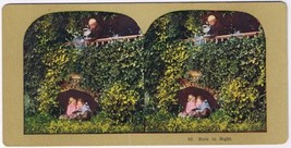 Stereo View Card Stereograph Children Rain In Sight - £3.82 GBP