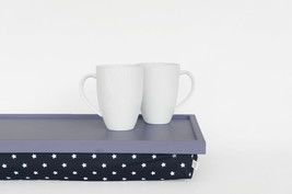 Breakfasts in bed serving tray with support pillow, lap desk - light slate blue  - £39.02 GBP