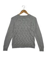 Lands End Sweater Womens Medium Petite Gray Drifter Pullover Crewneck Ca... - $473.62 MXN