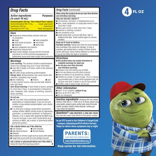 Mucinex *11/2025* Children's Cold, Cough, & Sore Throat 4 fl oz Item image 3