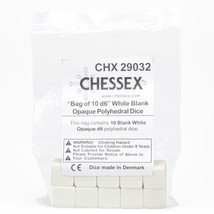 Chessex Manufacturing d6 Bag Opaque Blank White (10) - £8.43 GBP