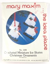 Mary Maxim Crocheted Miniature Ice Skates Christmas Ornament Kit No.1698 - $21.78