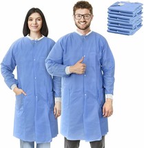 10 Medium Lab Coats Disposable Gowns Spun-Bonded Fabric - £37.08 GBP