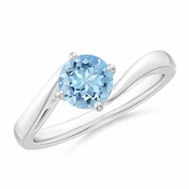 ANGARA Aquamarine Solitaire Ring in Sterling Silver for Women (6mm) - $301.12+