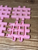 Lot Of 4 Little Tikes Wee Waffle Blocks 4" Building Toys Flat Pastel Pink - $4.99