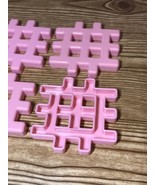 Lot Of 4 Little Tikes Wee WAFFLE BLOCKS 4&quot; Building Toys Flat PASTEL Pink - £3.92 GBP