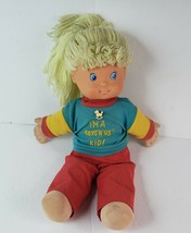 Vintage 1983 Gata Box Blonde Doll w/ I&#39;m A Toys R Us Kid Top Shirt Original 15&quot; - £30.96 GBP