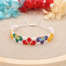 New Boho Flower Pattern Bracelet for Women Best Friend Handmade Beaded Bracelets - £17.37 GBP