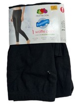 Women&#39;s Fruit Of The Loom Waffle Pant Black Size L (12-14) Thermal New - $7.91