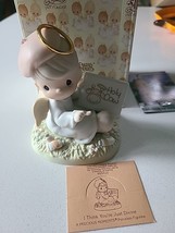 Precious Moments 272558 I Think You&#39;re Just Divine Angel Figurine With Box - $280.82 MXN