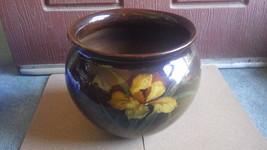   LARGE ANTIQUE AMERICAN ART POTTERY STANDARD GLAZE JARDINIERE IRIS CIRC... - $400.00