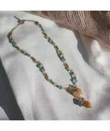 Necklace Boho Beach Core Jewelry 28 In Sea Glass Gem Costume Colorful Charm - £22.35 GBP