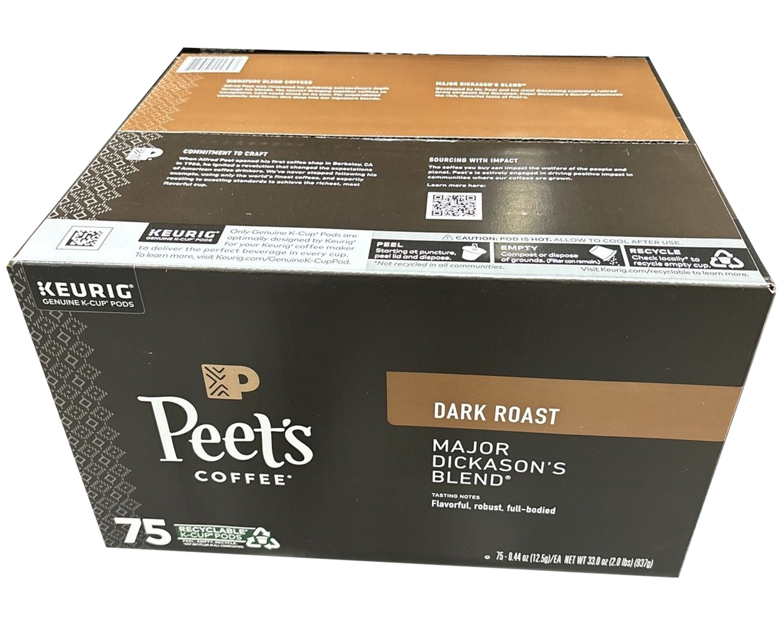 Primary image for Peet's Coffee Dark Roast Coffee Blend Capsules, Major Dickason's - 75 Count