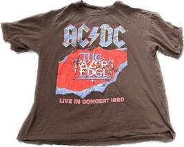 Vintage AC/DC Razor&#39;s Edge 1990 Concert Tour T-SHIRT MD Medium - £50.33 GBP