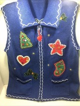 Women’s Crochet, Felt Embroidered Vest With Zipper  See Measurements - $28.87