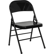 HERCULES Series Heavy-Duty Black Metal Folding Chair with Triple Braced ... - $1,446.08 MXN