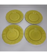 4 Federalist Buttercup Ironstone Saucer Plates Oven Proof Vintage MCM - $23.15