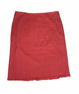 Womens Vintage Abercrombie &amp; Fitch 90s Red Cotton Wrap Skirt Frayed Hem ... - $39.25 CAD