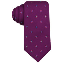 COUNTESS MARA Purple Monaco Print Neat Silk Woven Narrow Tie - £15.97 GBP