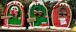 NWT Christmas Shoppe Santa Doors Christmas Ornaments Set of 3 - £11.59 GBP