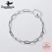 Minimalist 925 Sterling Thai Silver Fashion 4mm Chain Bracelet For Women Wedding - £29.96 GBP