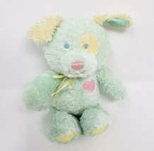 7&quot; Heads &amp; Tales Gund Baby Green Puppy Dog Stuffed Animal Plush Toy Lovey Rattle - £18.78 GBP