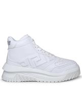 Versace &#39;greca Odissea&#39; High Sneakers In White Calf Leather - £428.54 GBP