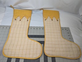 Pier 1 Imports Christmas Stocking Gold Lot of 2 17 Inch - $39.95