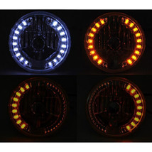 7&quot; Crystal Clear White LED Angel Eye Drl Halo Amber Turn Signal Bulb Headlight - £23.73 GBP