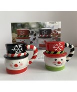 NEW~Kirklands Christmasland~CUTE Ceramic SNOWMEN Salt And Pepper Shakers... - $10.88