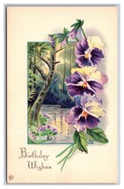 Birthday Wishes Flowers Forest Landscape Unused DB Postcard Z7 - £2.39 GBP