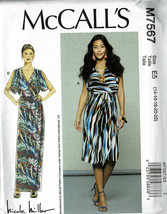 Womens Misses Wrap Front Bodice Dresses w/Belt McCalls Pattern M7567 Szs 14-22 - £5.09 GBP